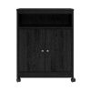 Black Utility Cart / Kitchen Microwave Cart with Casters