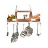 Rustic 2 Light 10 Hook Ceiling Mounted Hanging Pot Rack in Copper