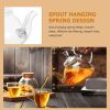 13.5oz/400 ml Glass Teapot with Removeable Metal Spout Hanging Spring