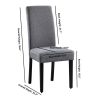 Set of 2 Modern Grey Fabric Upholstered Dining Chair with Black Wood Legs