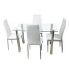 Modern 47-inch x 27-inch Tempered Glass Top Dining Table