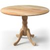 40-inch Round Solid Wood Farmhouse Kitchen Dining Table in Natural Wooden Finish