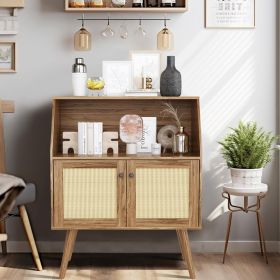 Mid-Century Modern Buffet Cabinet Sideboard Table in Walnut Wood Finish