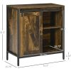 Farmhouse Buffet Cabinet Sideboard with Sliding Door in Rustic Brown Wood Finish