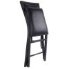 Set of 2 - Modern Black Metal Folding Dining Chairs with PU Leather Seat Cushion