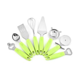 8-Piece Stainless Steel Kitchen Utensils Set with Non-Stick Silicone Handles – Essential Kitchen Tools & Gadgets