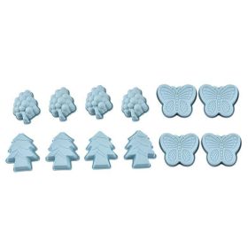 12-Piece Non-Stick Silicone Cake Molds – Christmas Tree, Grapes, Butterfly Shapes