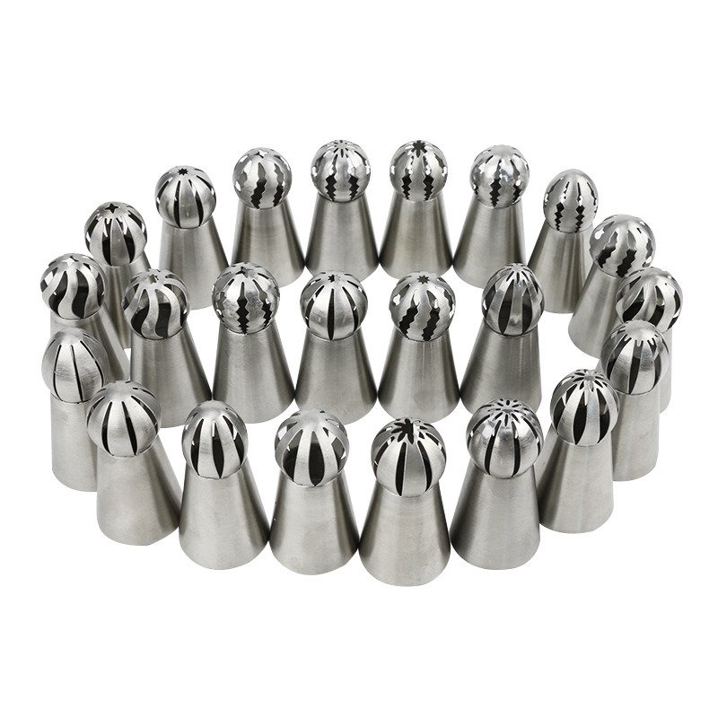 23-Piece Russian Sphere Ball Piping Tips Set – Cake Decorating Icing Nozzles 23-Piece Russian Sphere Ball Piping Tips Set – Cake Decorating Icing Nozzles