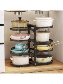 8 Tier Pots and Pans Lid Organizer Rack Holder, Adjustable Pot Organizer Rack for Under Cabinet, Pot Rack for Kitchen Organization and Storage