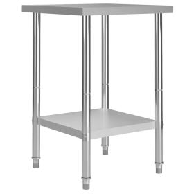 Kitchen Work Table 23.6"x23.6"x33.5" Stainless Steel