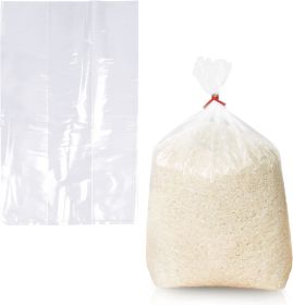 Pack of 100 Clear Gusseted Poly Bags 10 x 4 x 20 Clear Polyethylene Bags 10x4x20 Expandable Side Gusset Bags Thickness 2 Mil for Food Service Industri