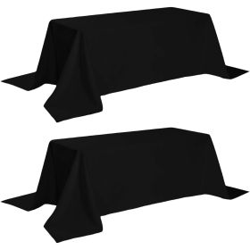 2 Pack Black Tablecloth 90x132 inch Black Table Clothes for 6 Foot Rectangle Tables 200 GSM Stain and Wrinkle Resistant Washable Fabric