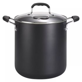 Black Nonstick Stock Pot with Lid by Simply Cook, 12 Qt