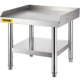 VEVOR Stainless Steel Equipment Grill Stand, 24 x 24 x 24 Inches Stainless Table, Grill Stand Table with Adjustable Storage Undershelf