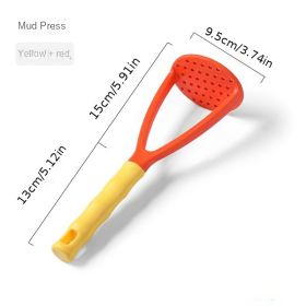 Plastic Mashed Potato Press – Household Potato Press Gadget (Color: Large Orange)