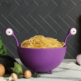 Big-Eyed Monster BPA-Free Kitchen Strainer – Fun & Safe, Purple (Color: Purple)